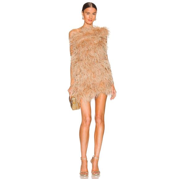 New *FLAW* The Bar Andre Dress in Champagne Size 6 REVOLVE MSRP $498 - Picture 1 of 9
